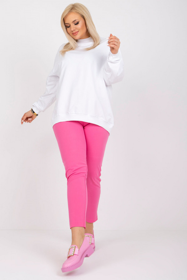 Bluza damska plus size w kolorze białym oversize basic Ravena 1