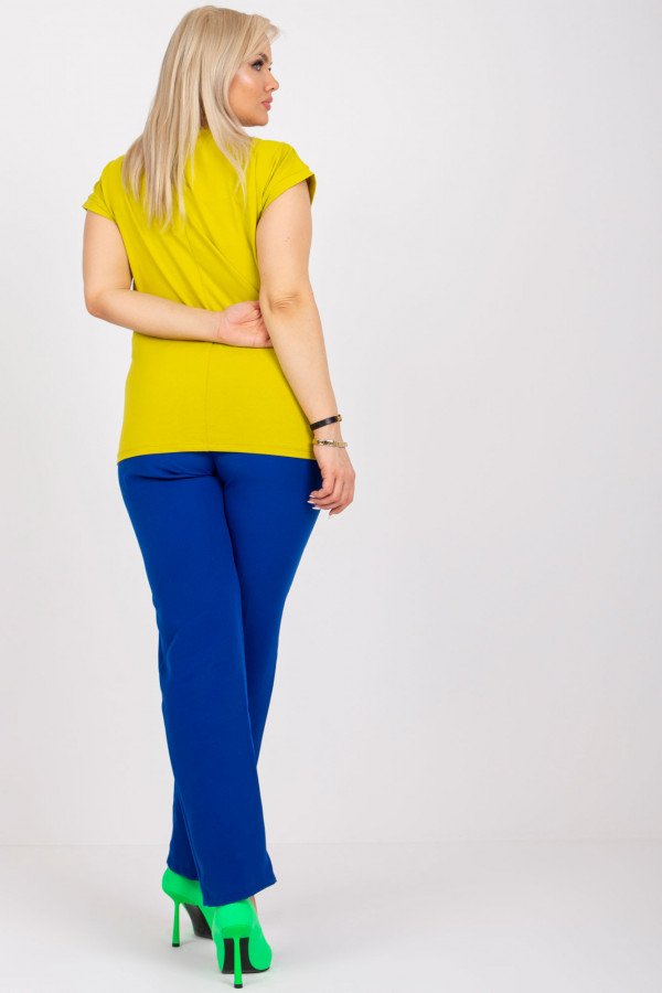 Bluzka damska plus size w kolorze limonki t-shirt basic Coma 3