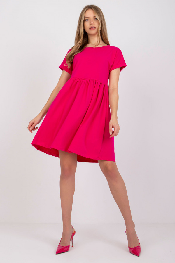 Sukienka w kolorze fuksji z krótkim rękawem ideal Wega 3