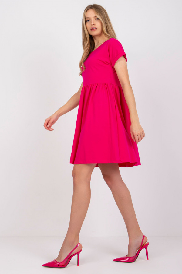 Sukienka w kolorze fuksji z krótkim rękawem ideal Wega 2