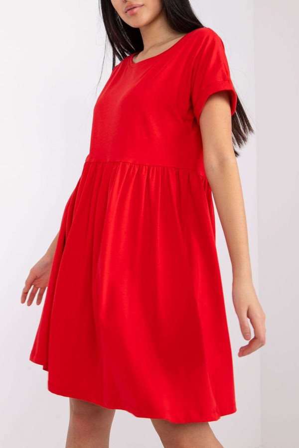 Sukienka w kolorze czerwonym z krótkim rękawem ideal Wega