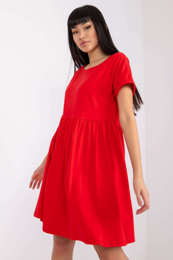 Sukienka w kolorze czerwonym z krótkim rękawem ideal Wega 3