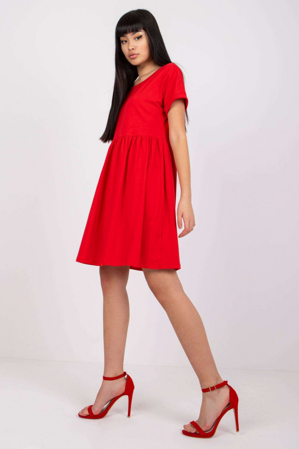 Sukienka w kolorze czerwonym z krótkim rękawem ideal Wega 4