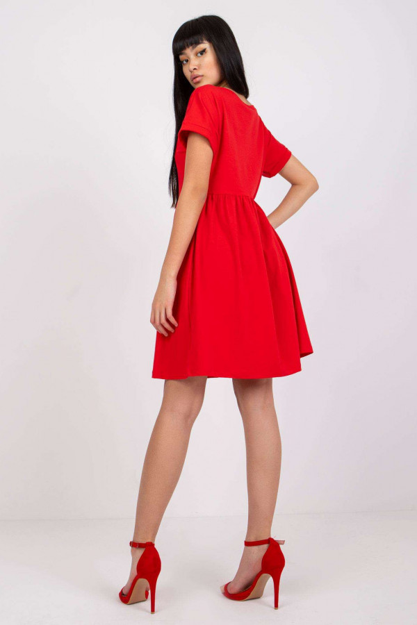 Sukienka w kolorze czerwonym z krótkim rękawem ideal Wega 2