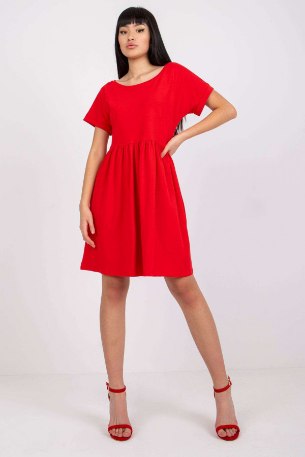 Sukienka w kolorze czerwonym z krótkim rękawem ideal Wega 1