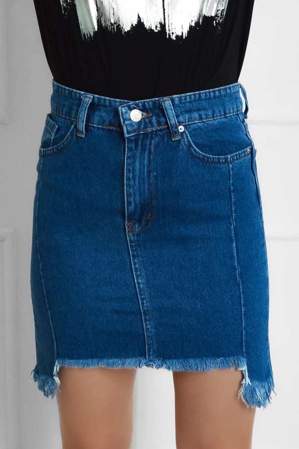 Spódnica jeansowa w kolorze granatowym denim kieszenie 3