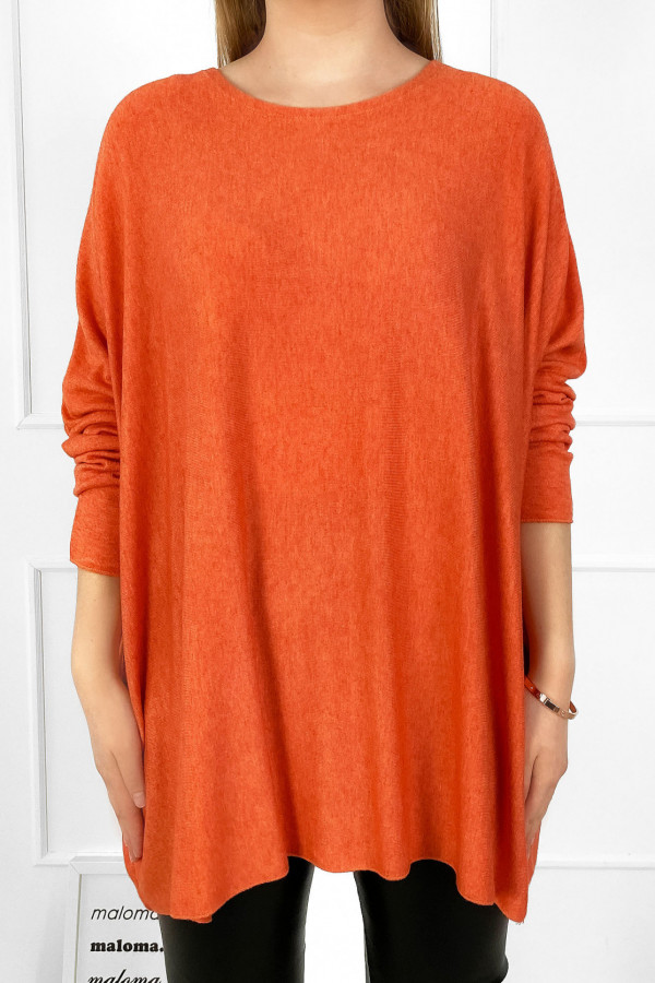 Dzianinowa bluzka oversize duży lekki sweterek w kolorze orange Helle 2