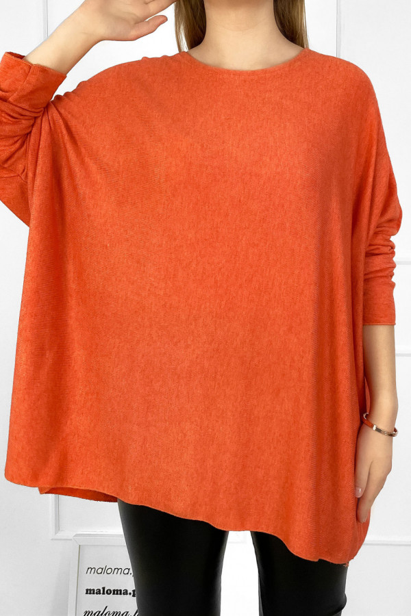 Dzianinowa bluzka oversize duży lekki sweterek w kolorze orange Helle 3