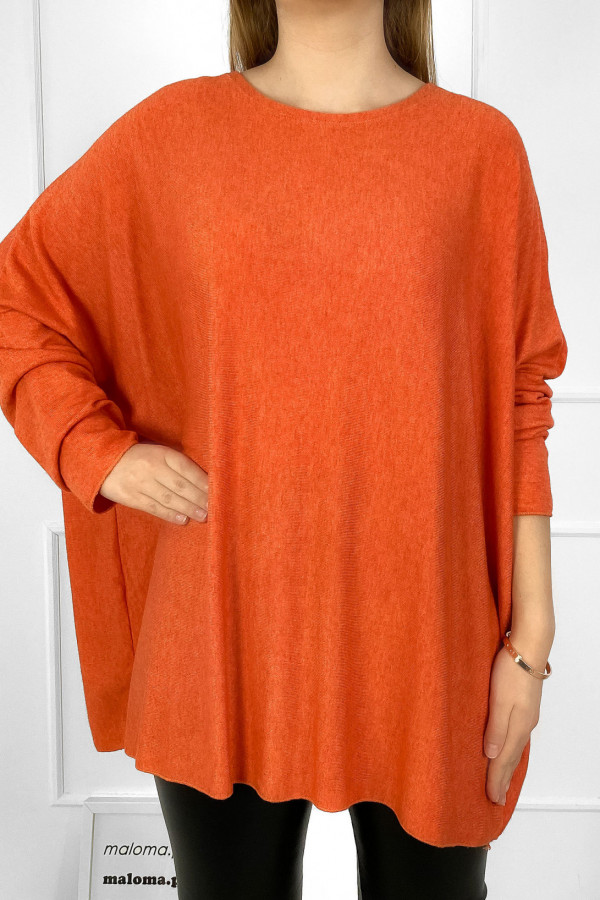 Dzianinowa bluzka oversize duży lekki sweterek w kolorze orange Helle 1