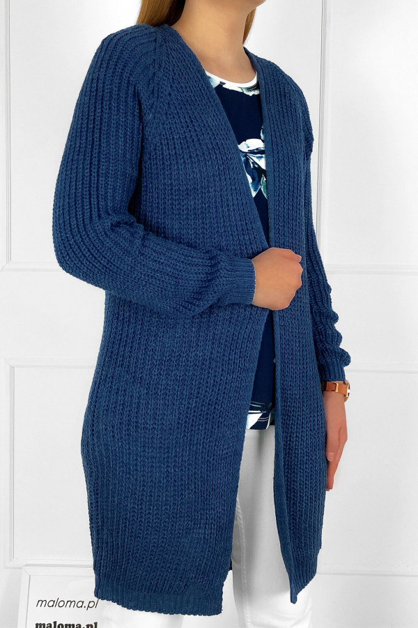Sweter damski kardigan narzutka w kolorze dark blue Zuza
