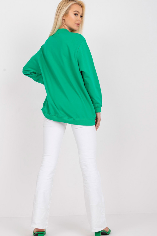 Bluza damska w kolorze zielonym oversize basic lea 3