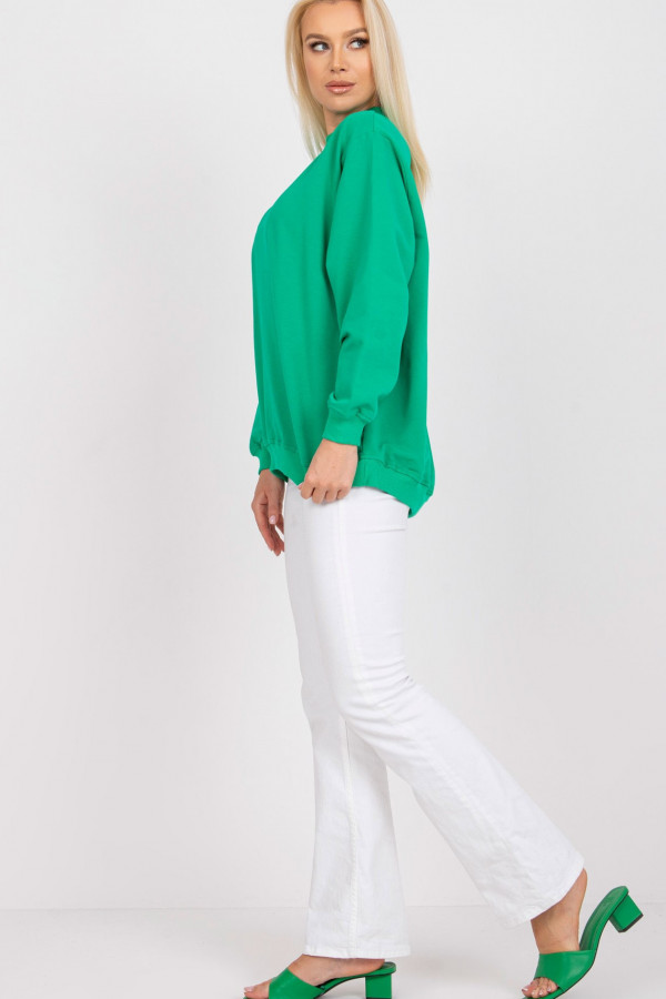 Bluza damska w kolorze zielonym oversize basic lea 2