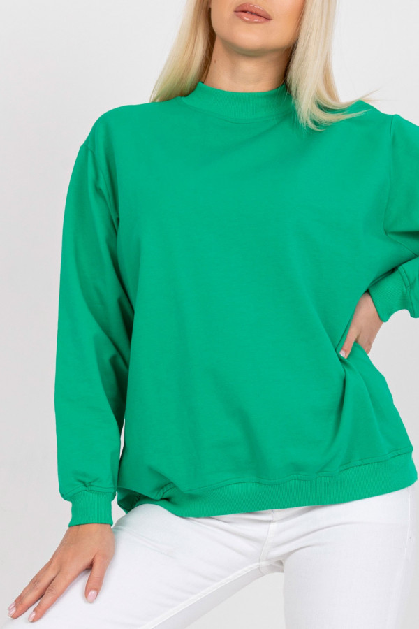 Bluza damska w kolorze zielonym oversize basic lea 6
