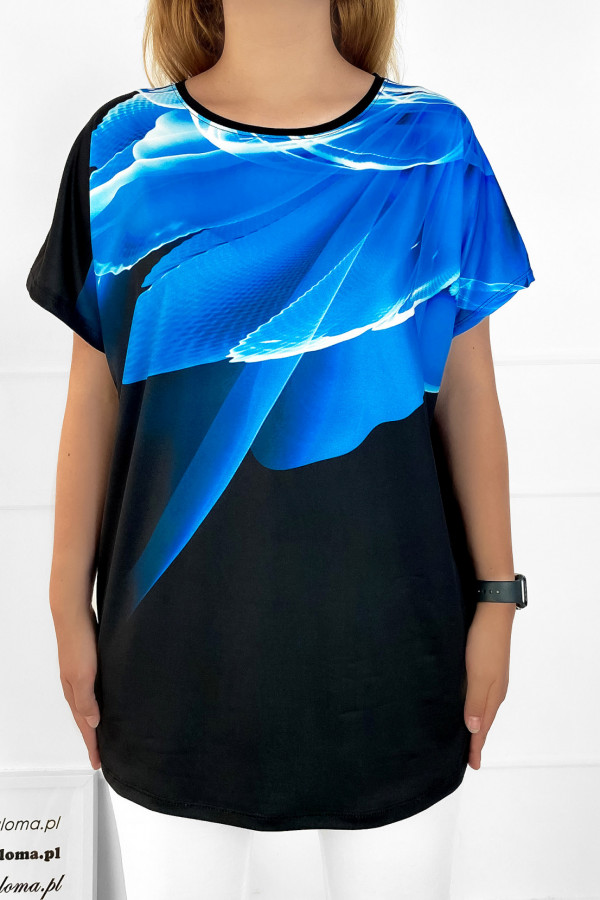 Bluzka damska nietoperz multikolor z nadrukiem beautiful blue 1