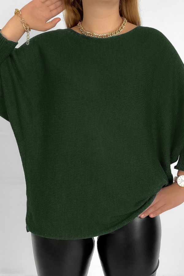 Sweter damski w kolorze zielonym khaki nietoperz oversize Sheri 1