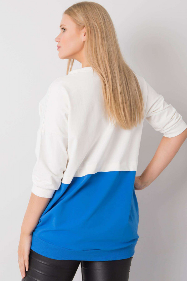 Bluza damska plus size w kolorze niebieskim z zamkiem kieszeń Clara 2