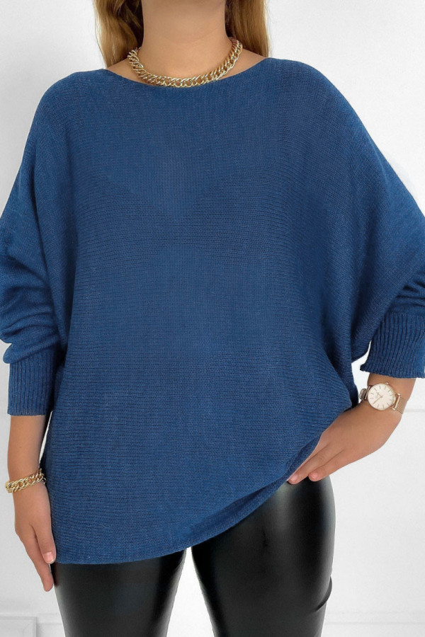 Sweter damski w kolorze dark blue nietoperz oversize Sheri