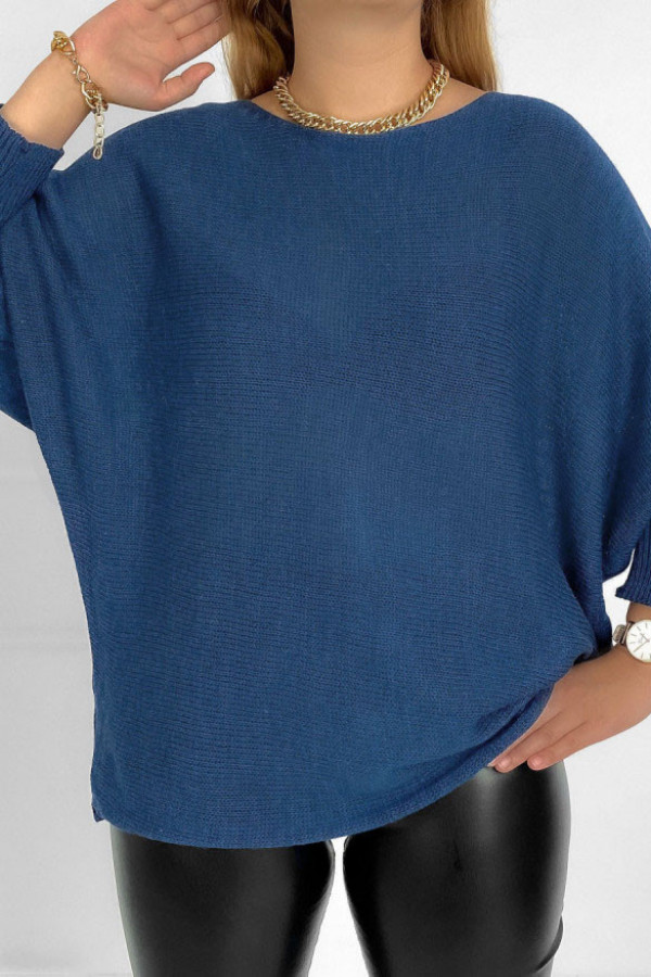 Sweter damski w kolorze dark blue nietoperz oversize Sheri 1