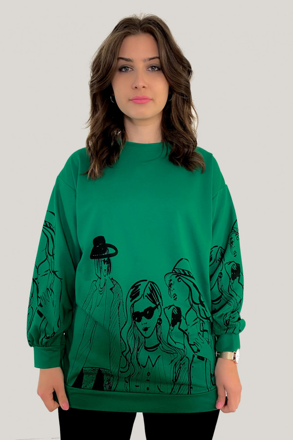 Bluza damska w kolorze zielonym print kobiety women 3
