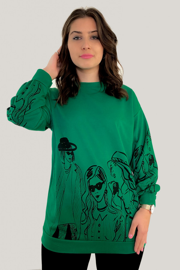Bluza damska w kolorze zielonym print kobiety women 2
