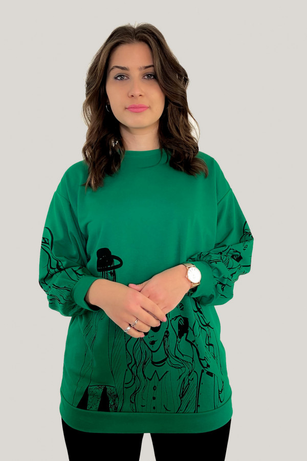 Bluza damska w kolorze zielonym print kobiety women 1