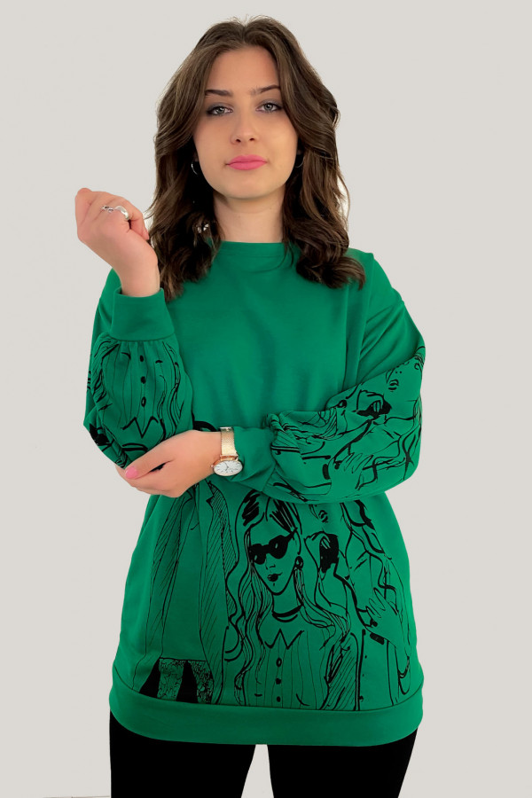 Bluza damska w kolorze zielonym print kobiety women 4