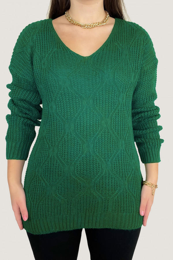 Sweter damski w kolorze zielonym z wzorem Maddie 1