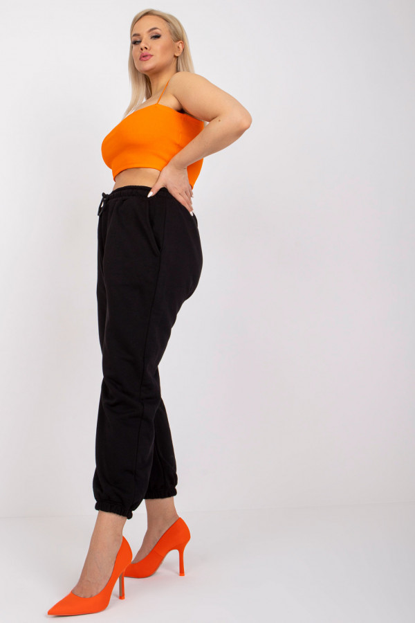 Grube spodnie dresowe damskie w kolorze czarnym plus size basic Vera 2
