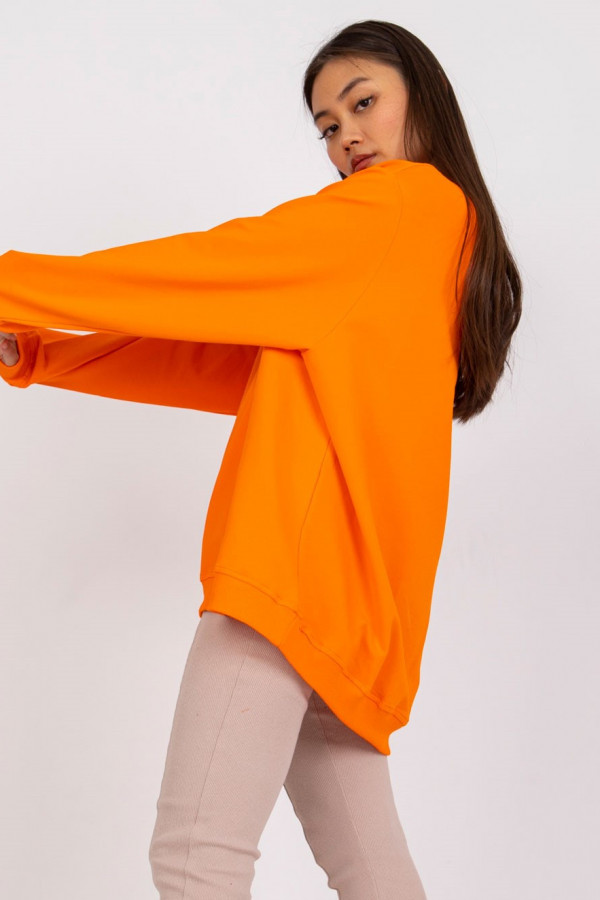 Bluza damska w kolorze pomarańczowym oversize basic lea 2