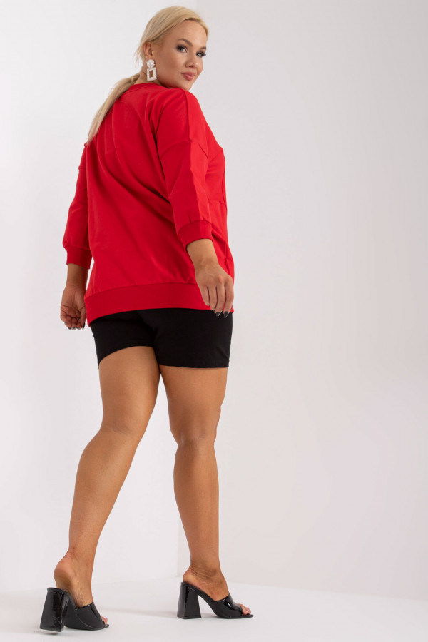 Bluza damska plus size w kolorze czerwonym z kieszeniami Paula 2