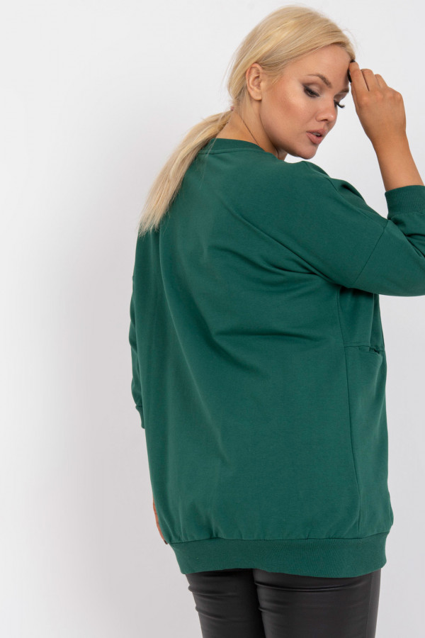 Bluza damska plus size w kolorze zielonym z kieszeniami Paula 2