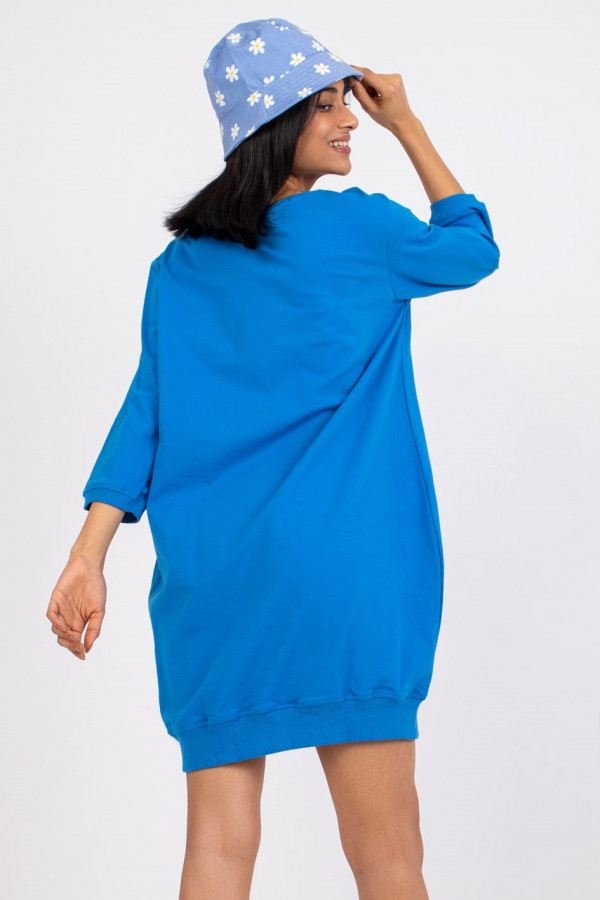 Sukienka dresowa z kieszeniami w kolorze niebieskim Astra 2
