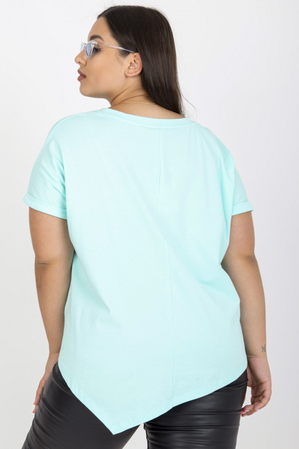 Asymetryczna bluzka damska w kolorze miętowym zamek zip Balance 2