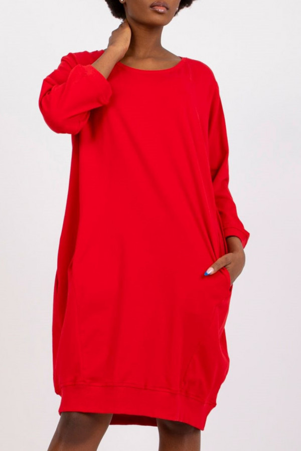 Sukienka dresowa z kieszeniami w kolorze czerwonym Astra