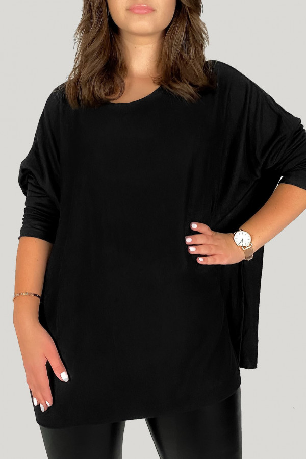 Dzianinowa bluzka oversize duży lekki sweterek w kolorze czarnym Helle