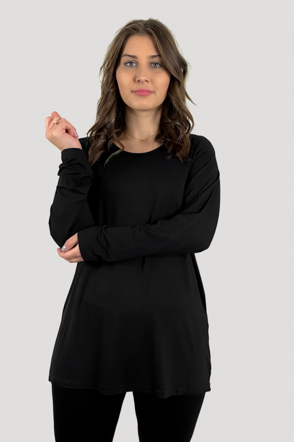 Bluzka damska plus size w kolorze czarnym ozdobny dekolt plecy v-neck Lima 3