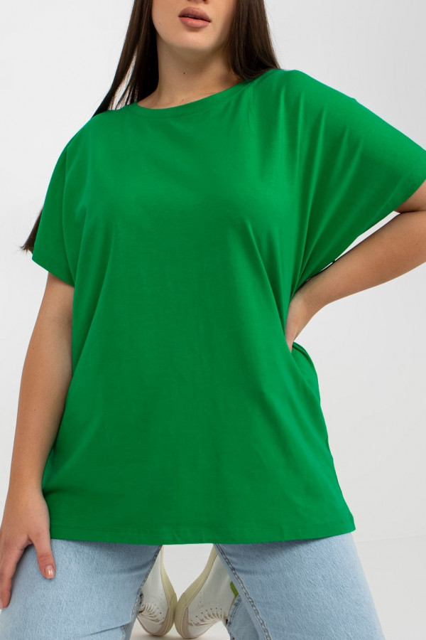 T-shirt plus size luźna bluzka damska w kolorze zielonym Lilo