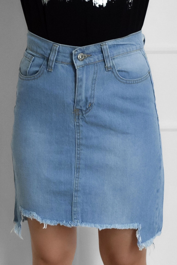 Spódnica jeansowa w kolorze light denim kieszenie 1