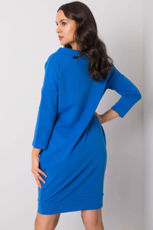 Sportowa sukienka w kolorze niebieskim z kieszeniami single 2