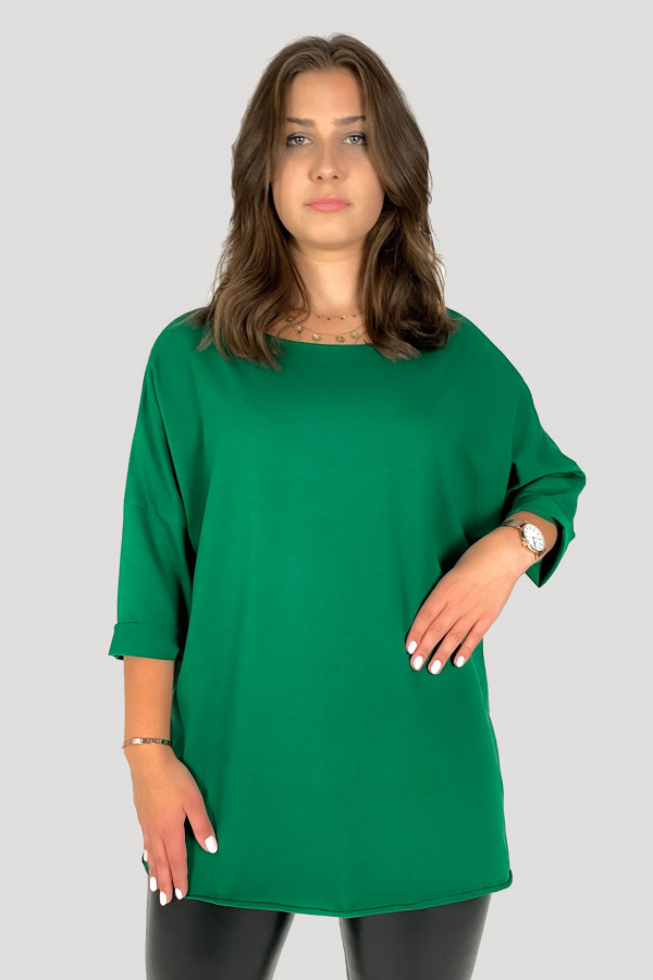 Tunika bluzka damska w kolorze zielonym oversize dłuższy tył gładka Gessa 3