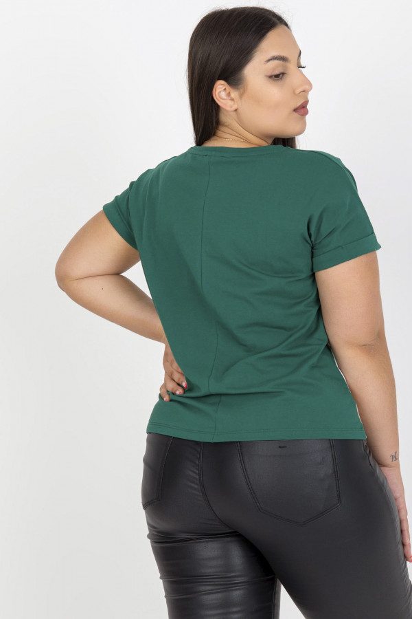 Bluzka damska w kolorze zielono-beżowy t-shirt 4