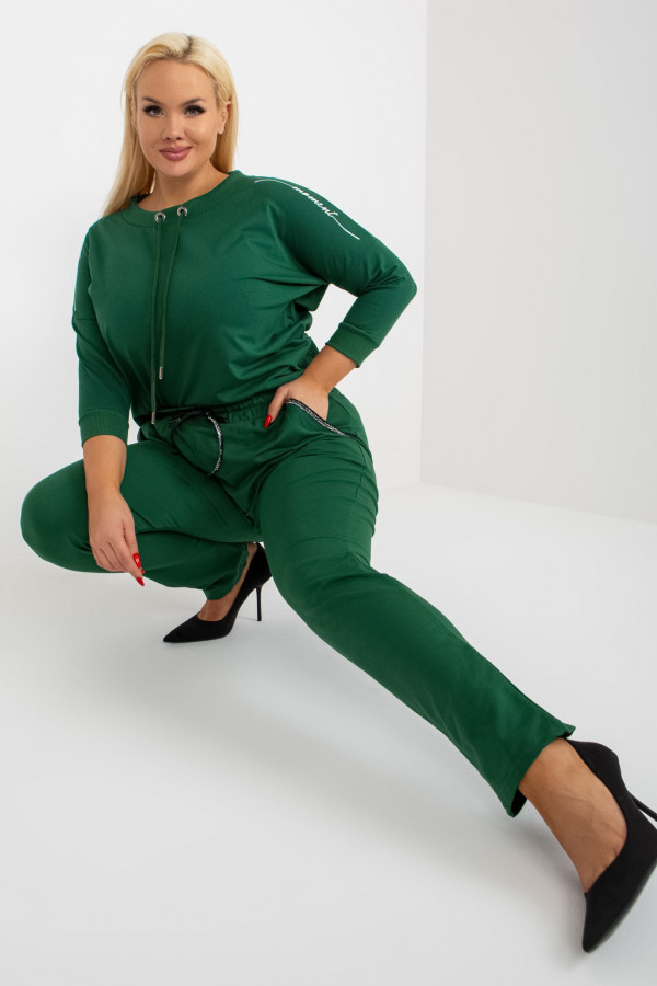 Spodnie dresowe damskie w kolorze zielonym plus size basic lucky 5