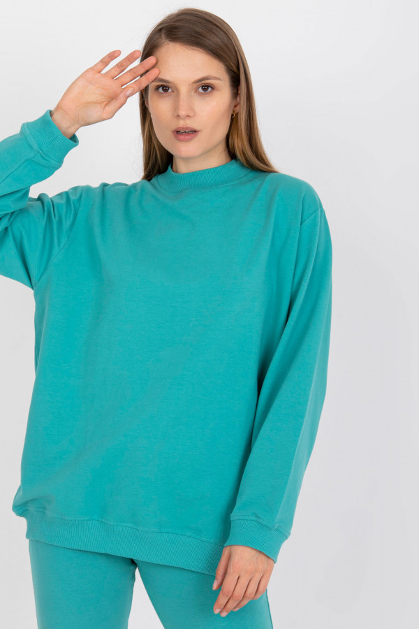 Bluza damska w kolorze turkusowym oversize basic Camill 2