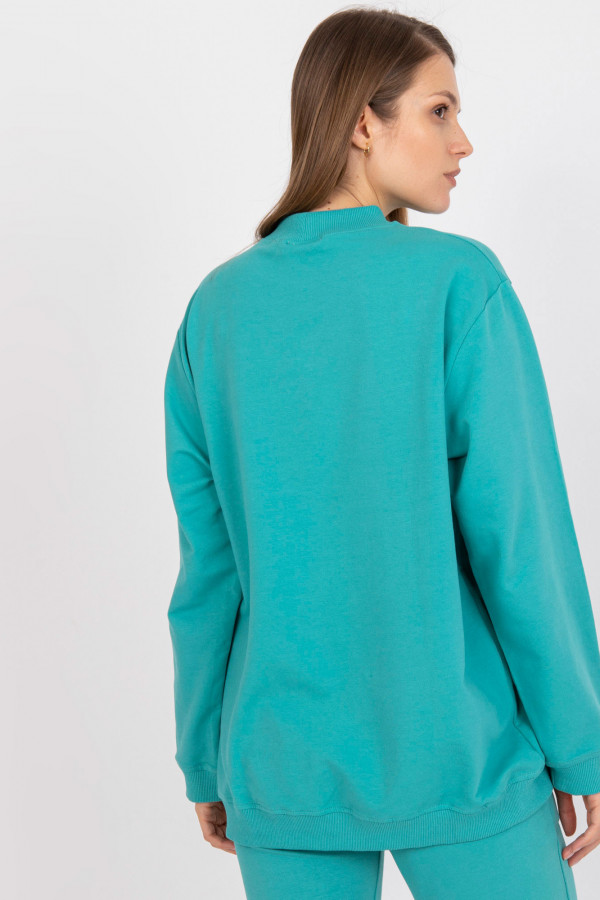 Bluza damska w kolorze turkusowym oversize basic Camill 3