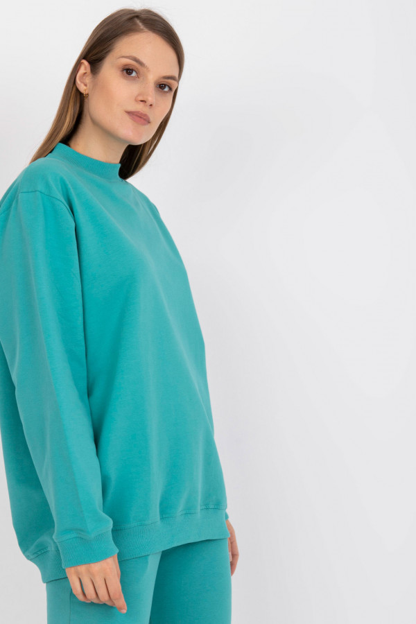 Bluza damska w kolorze turkusowym oversize basic Camill 5