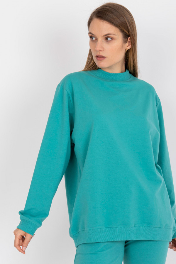 Bluza damska w kolorze turkusowym oversize basic Camill 1