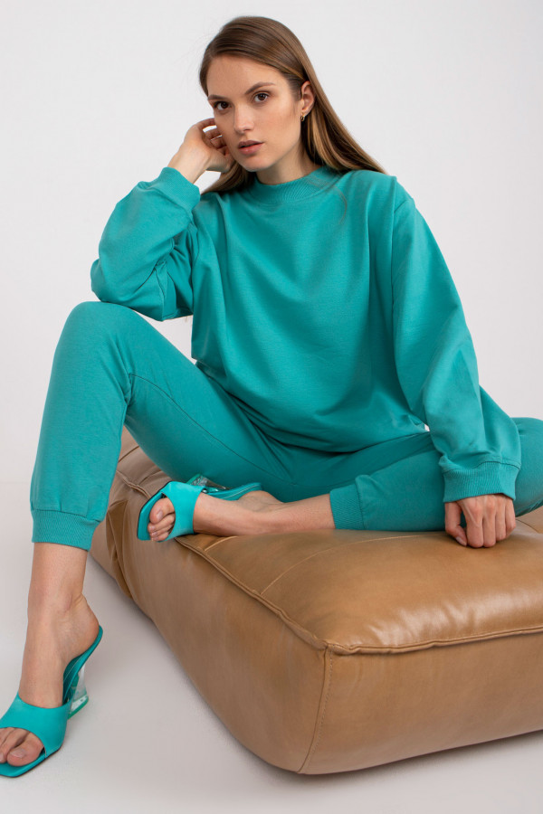 Bluza damska w kolorze turkusowym oversize basic Camill 4
