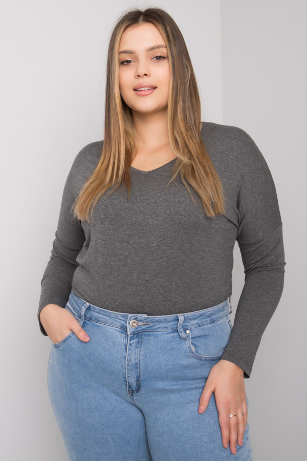 Bluzka damska plus size z wiskozy w kolorze grafitowym Molly 1