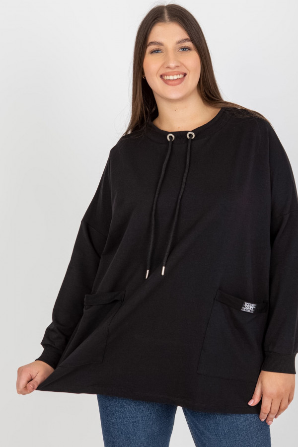 Bluza damska plus size w kolorze czarnym naszyte kieszenie Sami 3