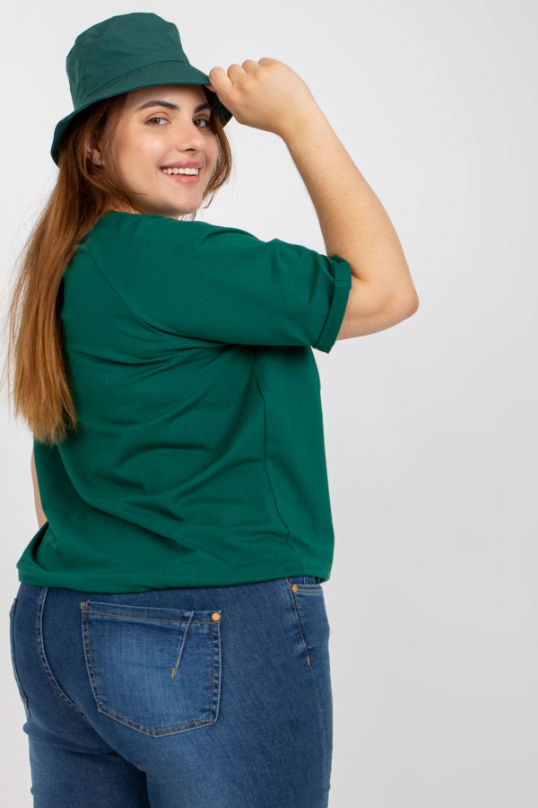 Bluzka damska plus size w kolorze zielonym wiązana queen 3